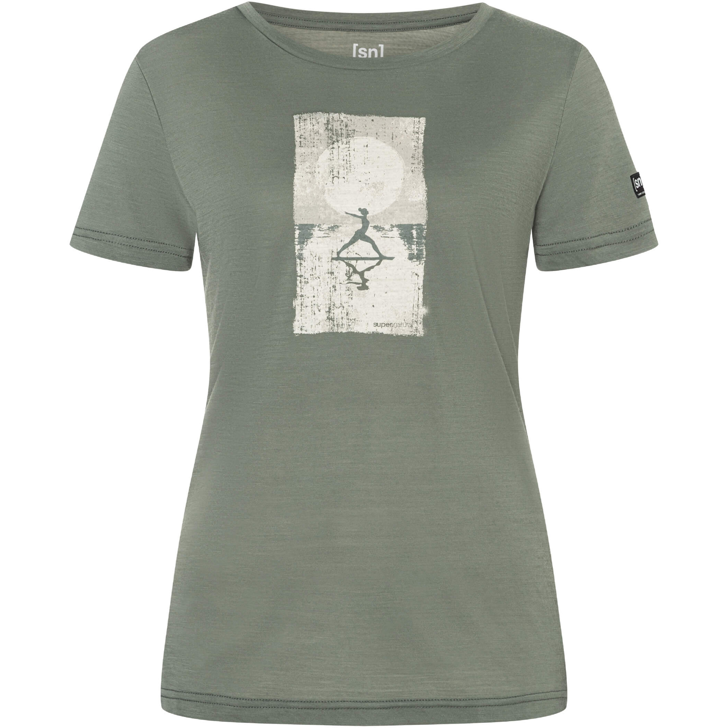 Super.Natural Sun Salutation Damen T-Shirts oliv Größe M Trekking Hautfreundlich Merinowolle