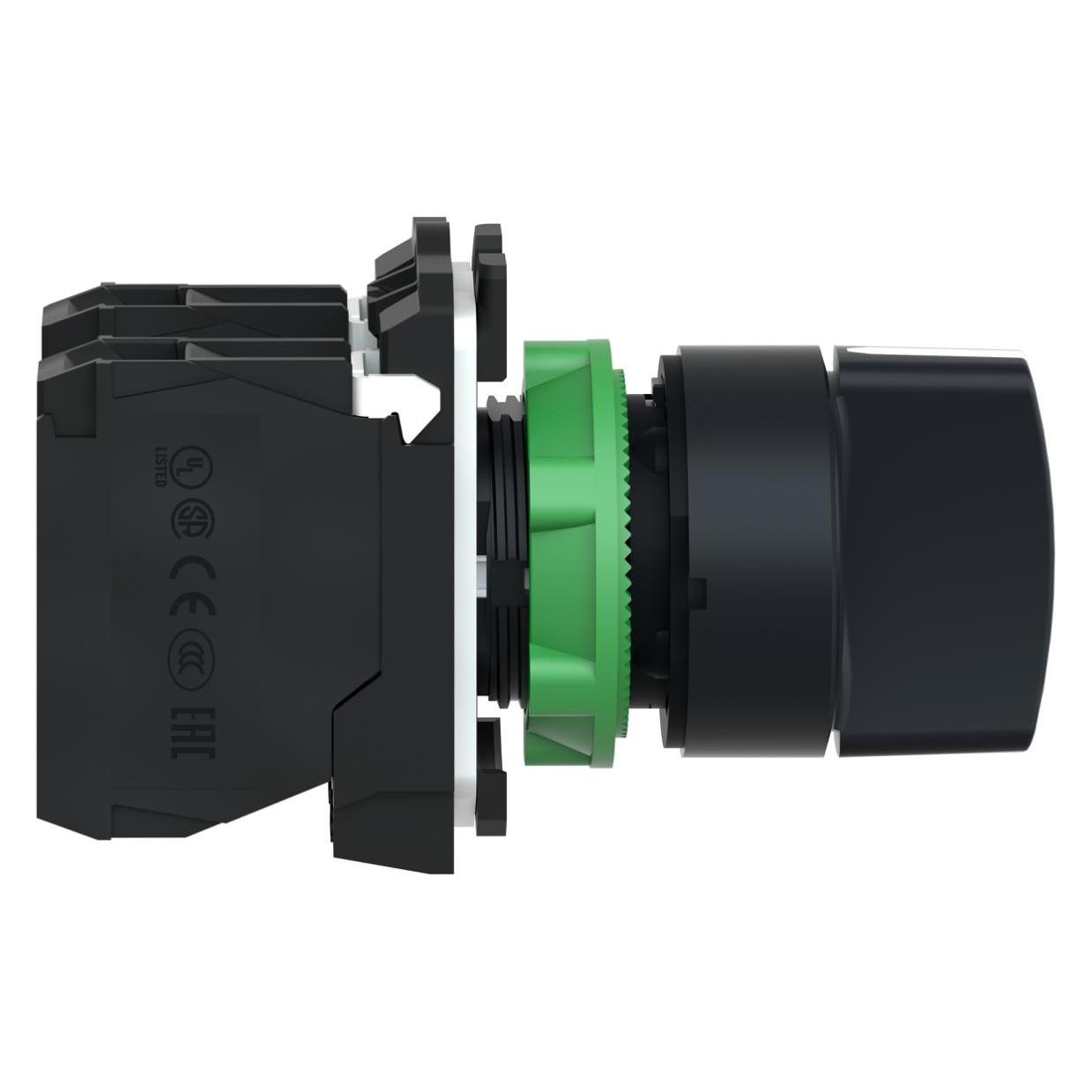 Schneider Electric 3-Positionen-Schalterknopf 22 mm Schwarz 2Z verriegelnd (XB5AD33) (XB5AD33)