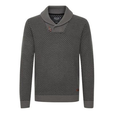 Strickfleece-Pullover INDICODE "Strickpullover IDCopent", Herren, Gr. L, grau (pewter), Obermaterial: 100% Polyacryl PAN., Pullover