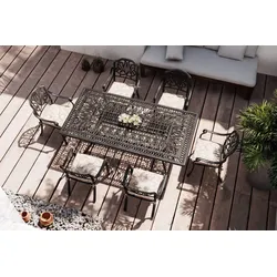 HARTMAN Amalfi Garten-Essgruppe, bronze, Alu-Guss, 6 Diningsessel, 214x112cm