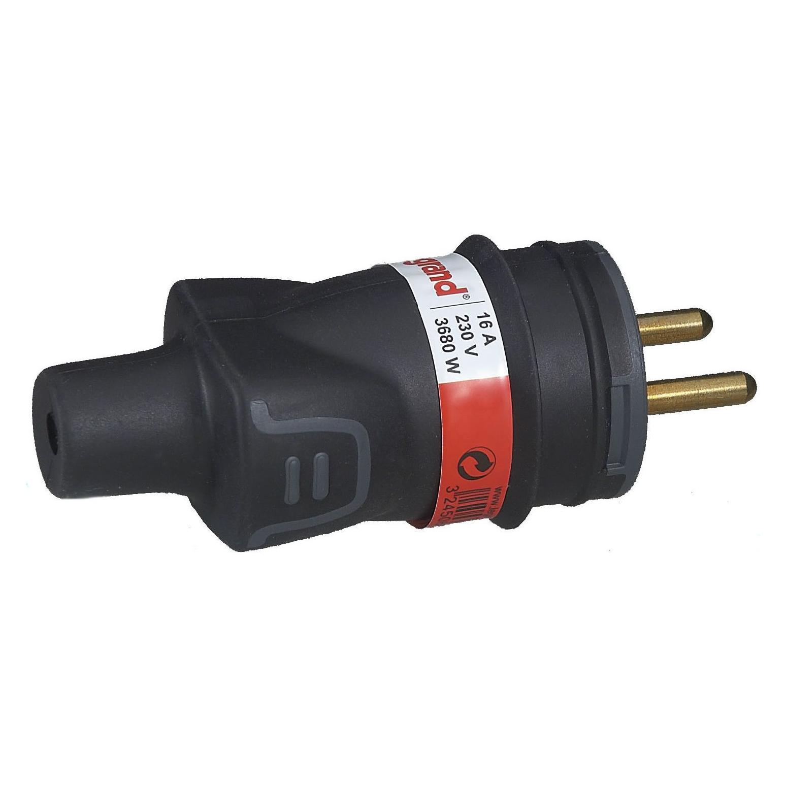 Fiche borne à vis Legrand 2P+T 16A IK08 IP44 (Noir) (050114)