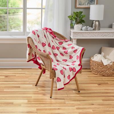 Knitted Throw by BrylaneHome in Hearts