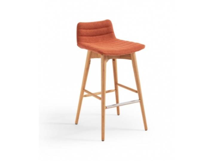 TABOURET PETIT DOSSIER CONTEMPORAIN EN BOIS ET TISSU COVER