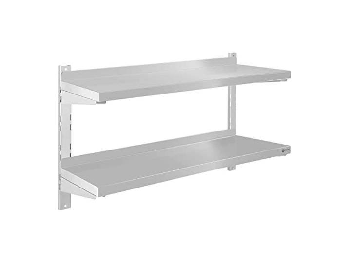 Royal Catering Étagère Murale\, 2 Plateaux\, 80 cm\, INOX Rangement Cuisine\, Éléments pour Montage Mural\, Design Moderne