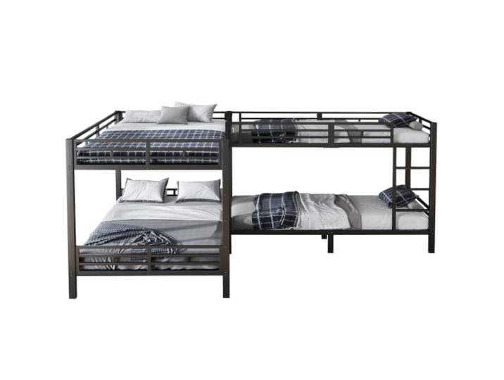 I0I&I0I Etagenbett Aus Eisen Mit Doppelbett Dreistufige Leiter, Stabiler Lattenrost, Flexible Schlafkonfiguration, Kinderzimmer Und Jugendzimmer