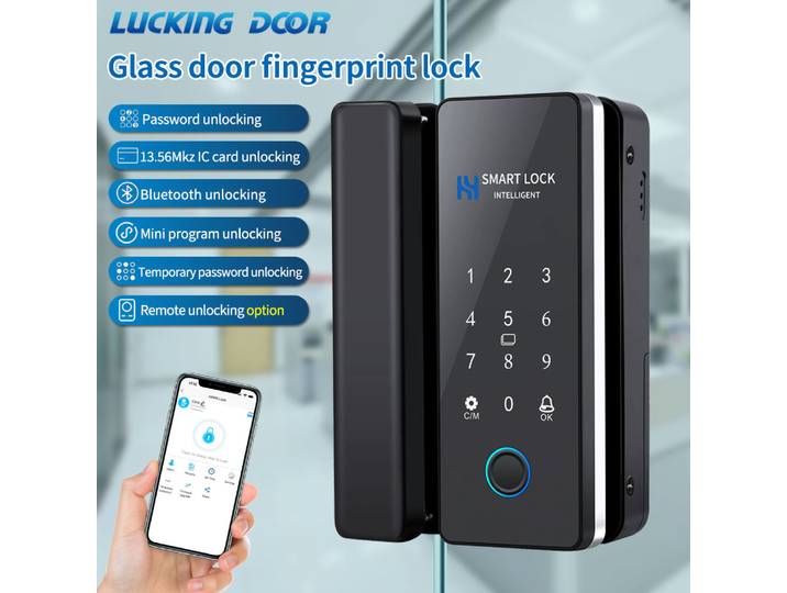 Serrure électronique numérique HAHALock-Serrure intelligente pour porte marketen bois et verre, biométrique, empreinte digitale, Bluetooth, carte IC, électronique, numérique