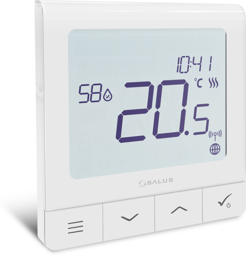 Premium Thermostat d'ambiance ultra-plat Salus 113610, encastré, 230 V, avec grand écran