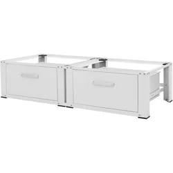 DOPPEL WASCHMASCHINEN UNTERGESTELL 2 Schubladen Weiß 128x53,5x31,5 cm aus Stahl