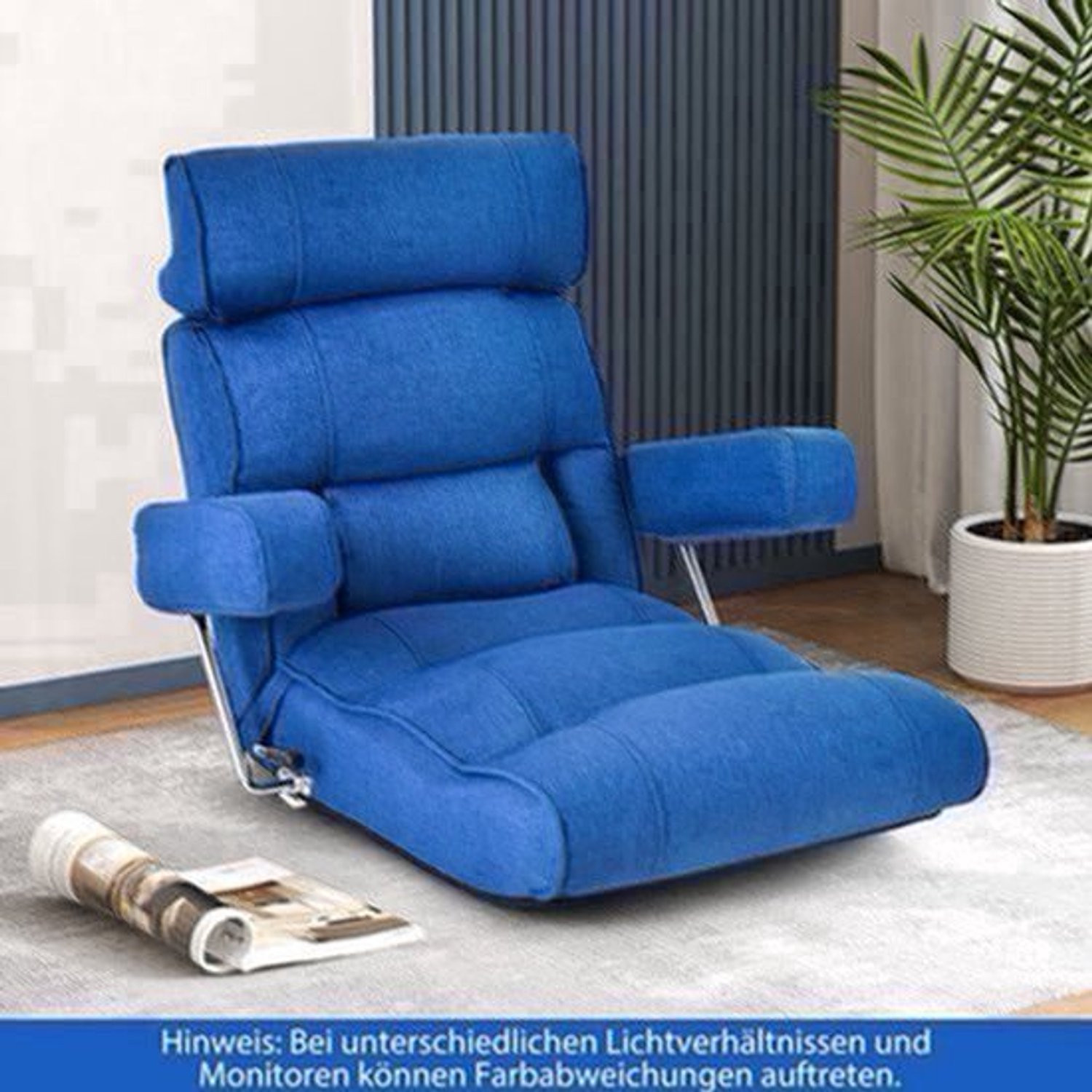 Moderne vloersofa met verstelbare hoofdsteun en traagschuim kussen voor woonkamer, slaapkamer of home office
