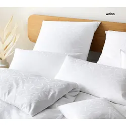 Elegante Bettwäsche Muriel - 155x220 cm + 40x80 cm	weiss