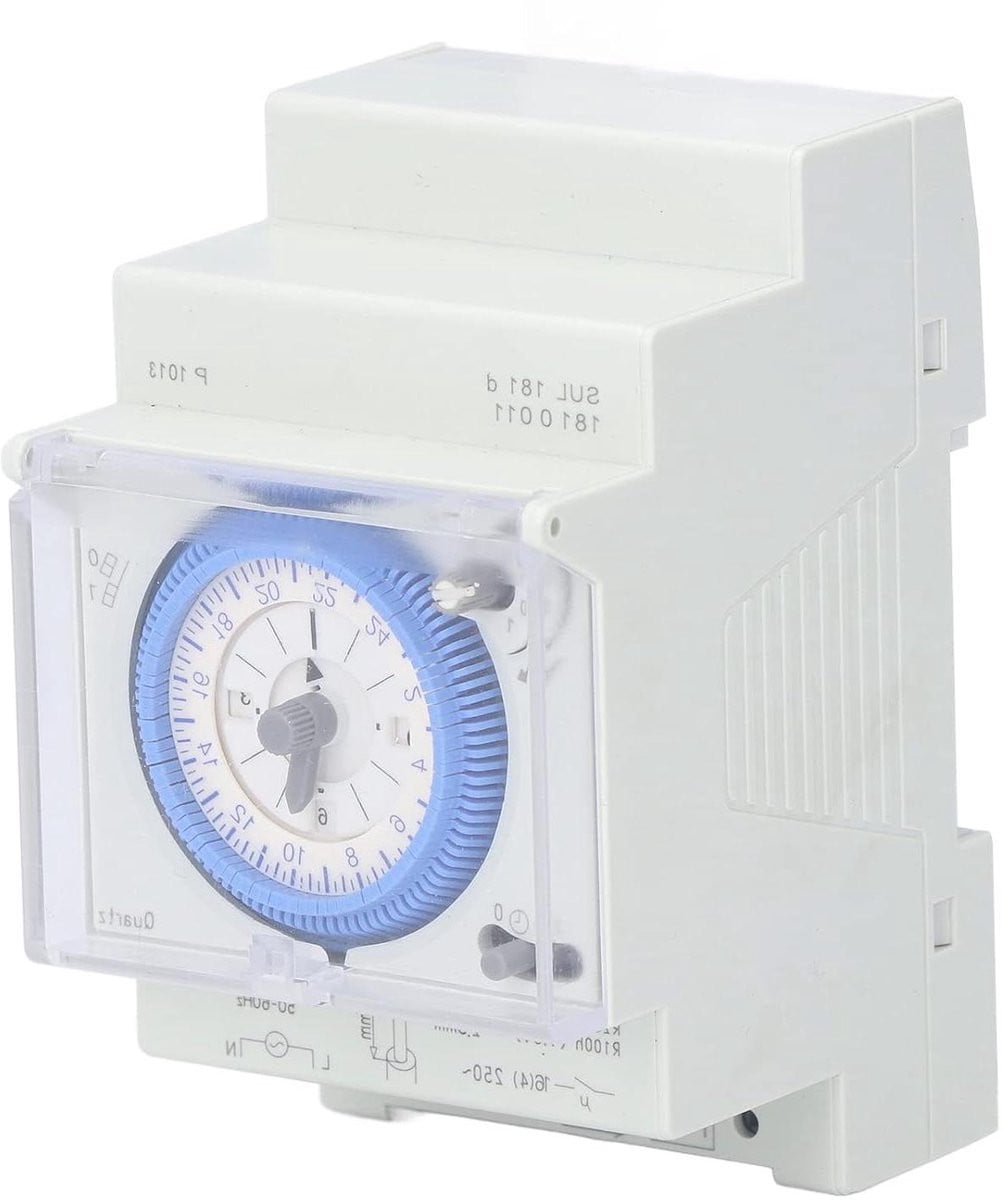 Mechanische Schakelklok Grijs - Tijdschakelaar Timer met Gangreserve - 110-230 V
