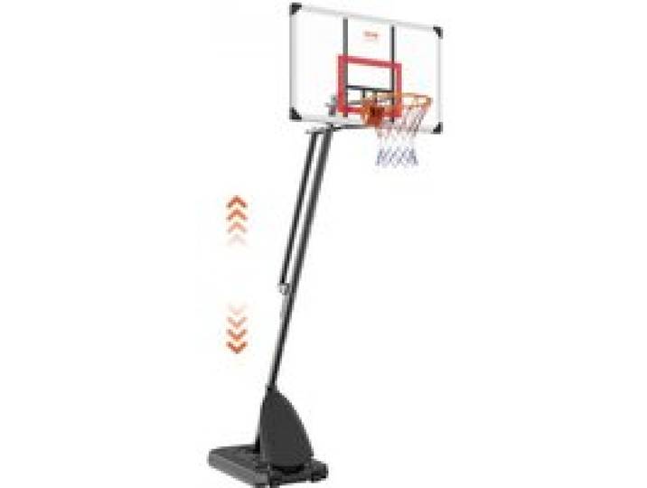 VEVOR Panier de Basket Extérieur Intérieur Portable 128 cm Hauteur Réglable 232-305 cm Panneau de Basket sur Pied à Roulettes avec Base de Lestage pour Adulte Enfant Cadeau Entraînement de Basket-ball