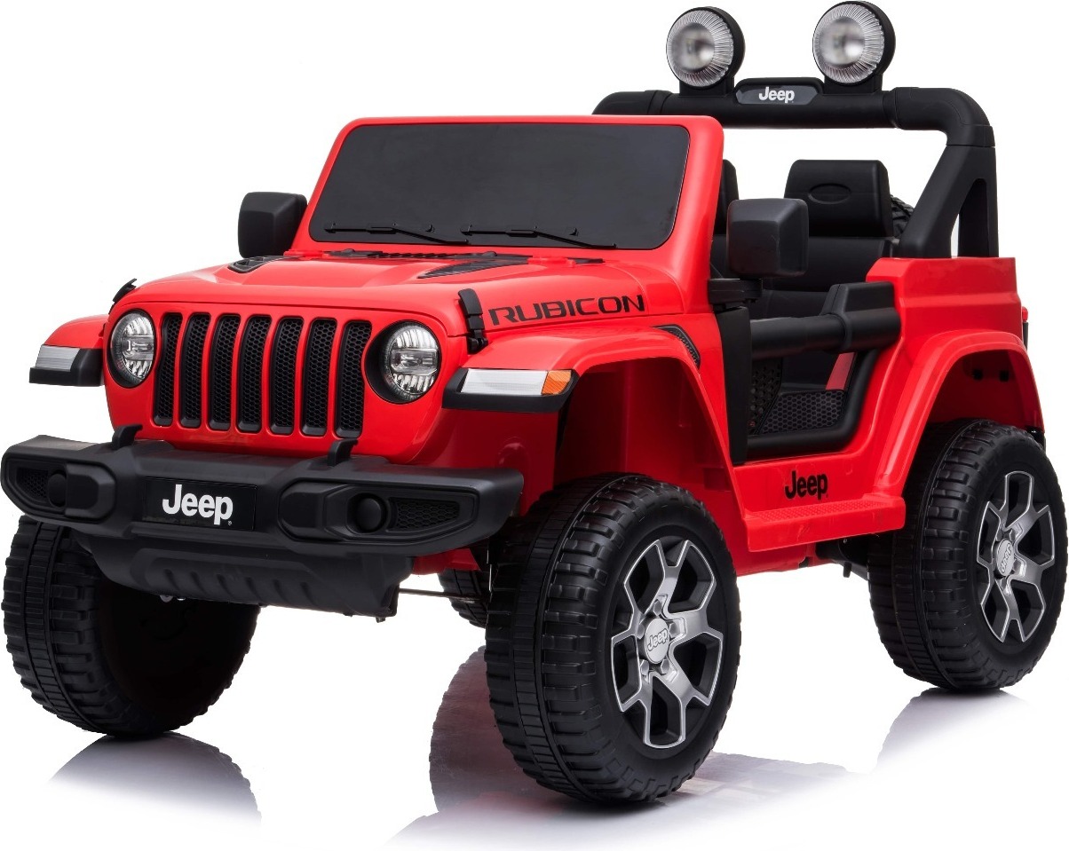 RIRICAR Elektroauto für Kinder 12V Jeep Wrangler, rot, kinder elektroauto 2 sitzer mit 2,4-GHz-Fernbedienung, Radio mit Bluetooth- und USB-Eingang, Lithium-Akku, Eva-Räder, elektrofahrzeug kinder ab 3-8 jahre