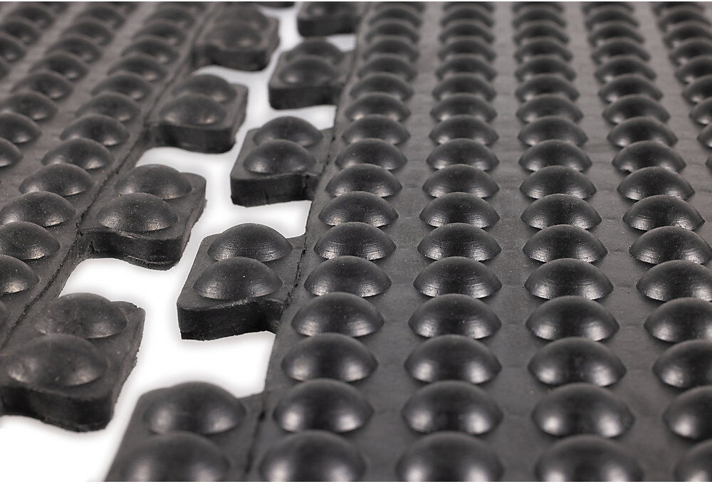Anti-Ermüdungsmatte YOGA DOME BASIC, schwarz genoppt, Anfangs-/Endelement, LxB 1200 x 900 mm Miltex