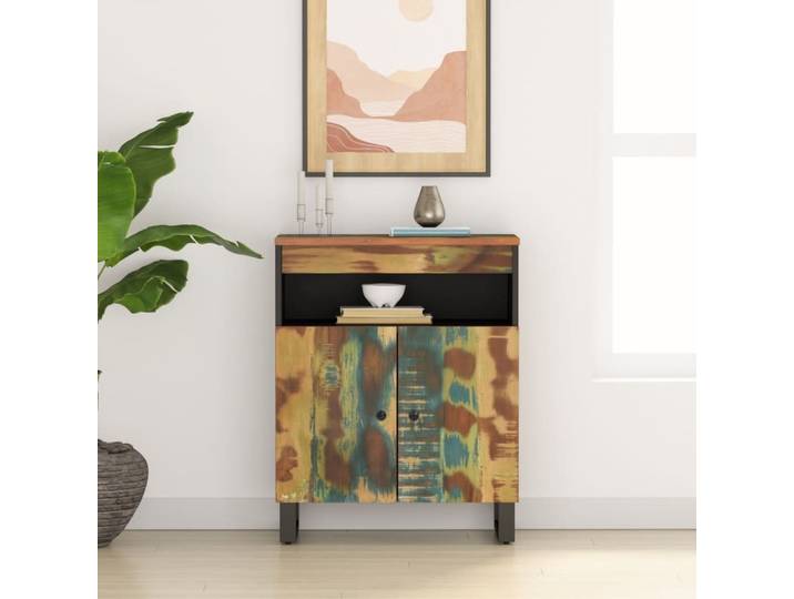 vidaXL Buffet avec 2 portes 60x33x75 cm Vieux bois massif