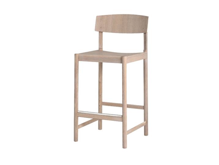 Mavis Rod Barhocker 65 cm Weiß gewachstes Eichenholz