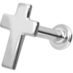 14 Karat Gold Labret mit Innengewinde KREUZ