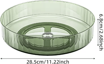Inspire Picks 360 Rotating Lazy Susan Organizer Clear Fridge & Kitchen Storage Tray green l