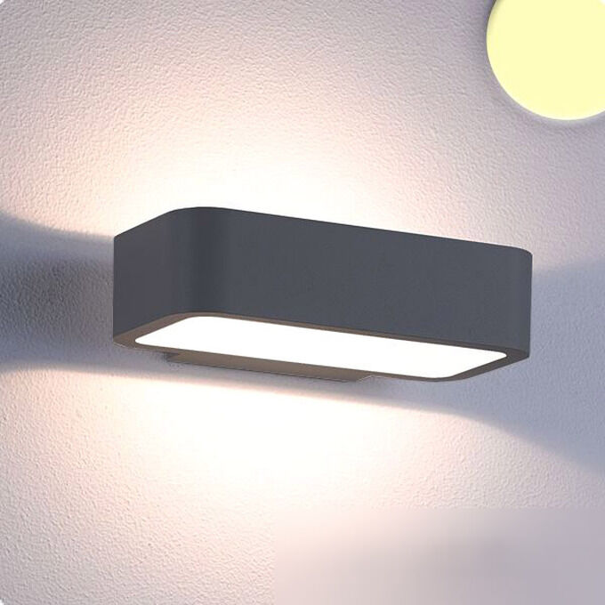 Isoled Led Wandleuchte Up&down 1x7w Cree, Ip54, Anthrazit, Warmweiß