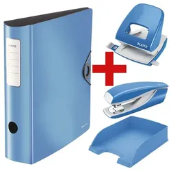 Leitz Starter-Set »LEITZ Solid« (Ordner, Locher, Heftgerät, Briefkorb) blau, 8.2x31.8x29 cm