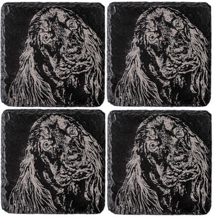Selbrae House Just Slate Company Set of 4 Cocker Spaniel Slate Coasters