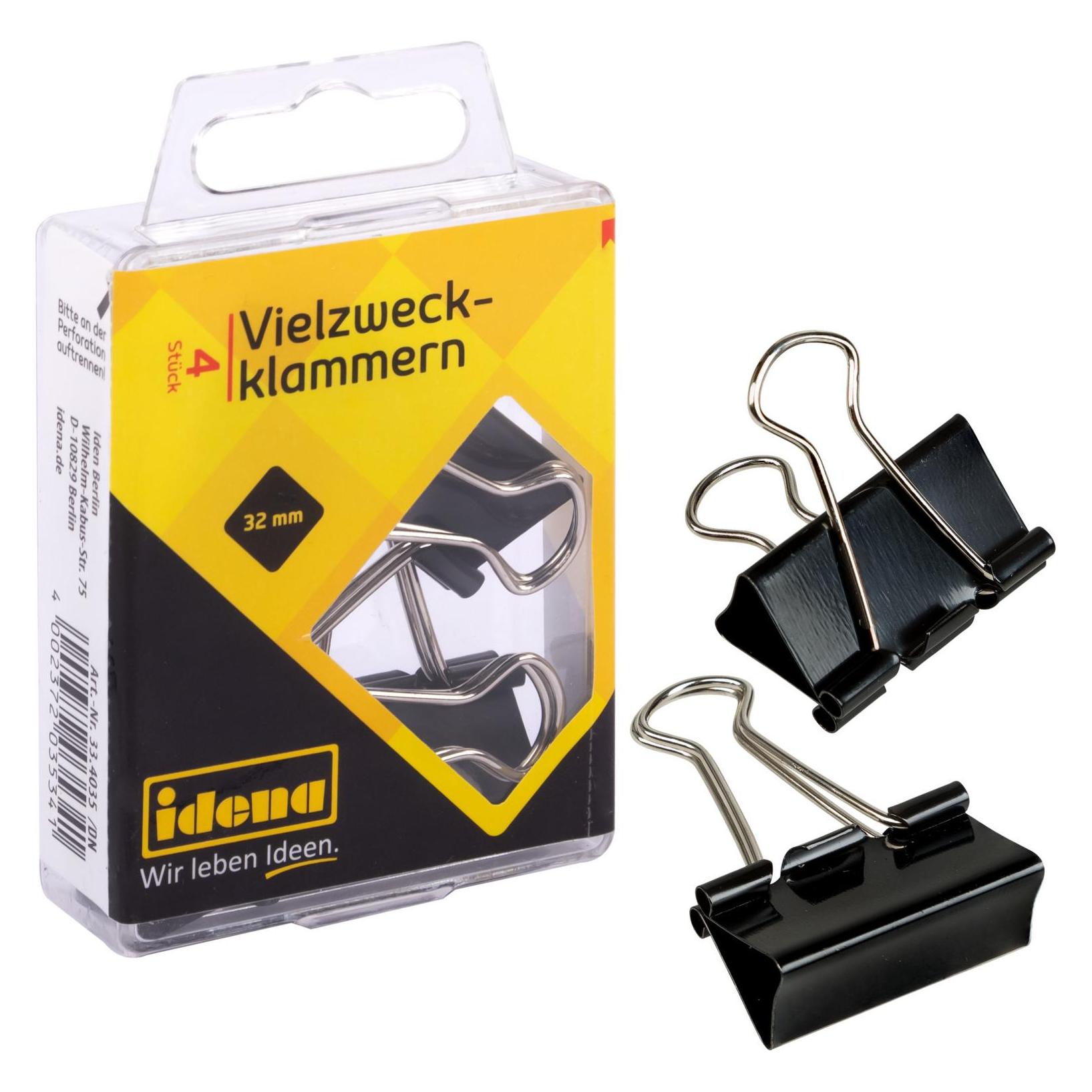 Idena Vielzweckklammern 4 Stück, 32mm (22663396)