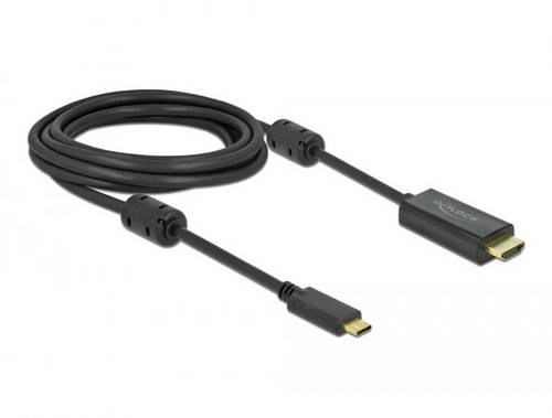 Delock HDMI / USB Anschlusskabel USB-C Stecker, HDMI-A Stecker 3m Schwarz 85971 vergoldete Steckkontakte, 4K UHD USB-C Kabel