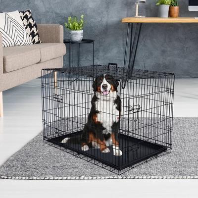 All Categories Goods Metal Wire Dog Crate With Double Doors & Tray Adjustable Pet Kennel For Dogs, Ideal For Home And Travel Uses Metal Wire Dog Crate With Double Doors & Tray Adjustable Pet Kennel For Dogs, Ideal For Home And Travel Uses