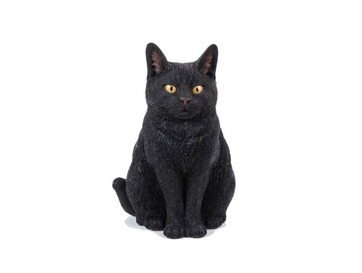 Dekofigur Vivid Katze Schwarz Polyresin , bunt, B:20cm H:29,5cm T:24,5cm, Polyresin, Dekofiguren, Dekofigur