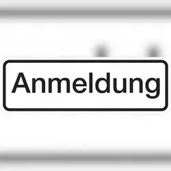 Hinweisschild, Anmeldung, 60 x 180 mm - 180x60x0.45 mm Aluminium geprägt