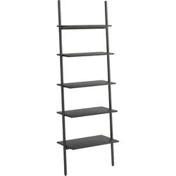 vidaXL Leiterregal mit 5 Böden Schwarz 64x34x185,5 cm