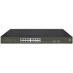 LevelOne Hilbert 18-Port Gigabit PoE Smart Lite Switch, 16 PoE Ausgänge, 2 x Gigabit SFP, 802.3at/af PoE, 230W PoE-Leistungsbudget