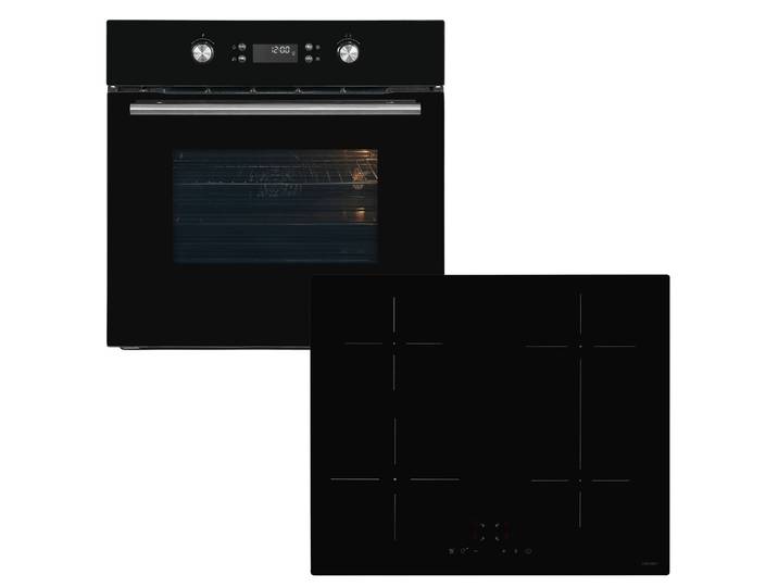 EXQUISIT Backofen-Set BAKO KomfortPyro-In schwarz , Energieeffizienz: A, schwarz, Herdsets, Backofen mit Pyrolyse: Selbstreinigung durch hohe Hitze ohne Chemie, Backofen-Set