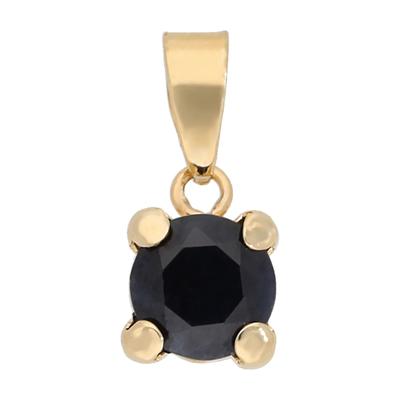 Kettenanhänger FIRETTI "Schmuck Geschenk Gold 375 Halsschmuck Anhänger Solitär", schwarz (gelbgoldfarben, schwarz, schwarz), Schmuckanhänger, Damen, Gelbgold 375, 0,31 g, Kettenanhänger, mit Smaragd, Saphir oder Rubin