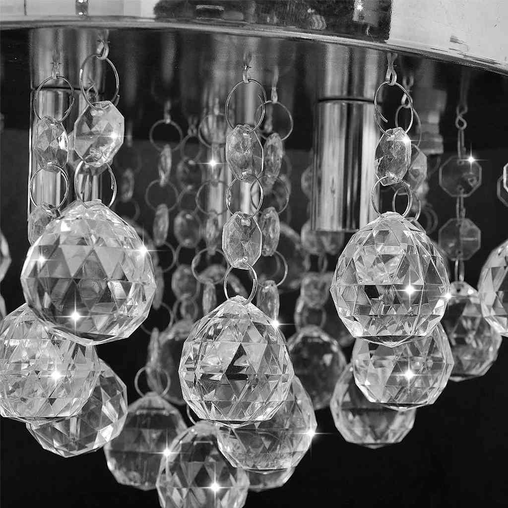 vidaXL Lámpara de techo de cristal diseño cromado Transparent
