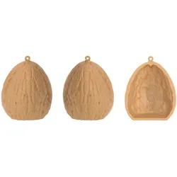 Nussschale, 4 cm, 3 Stück