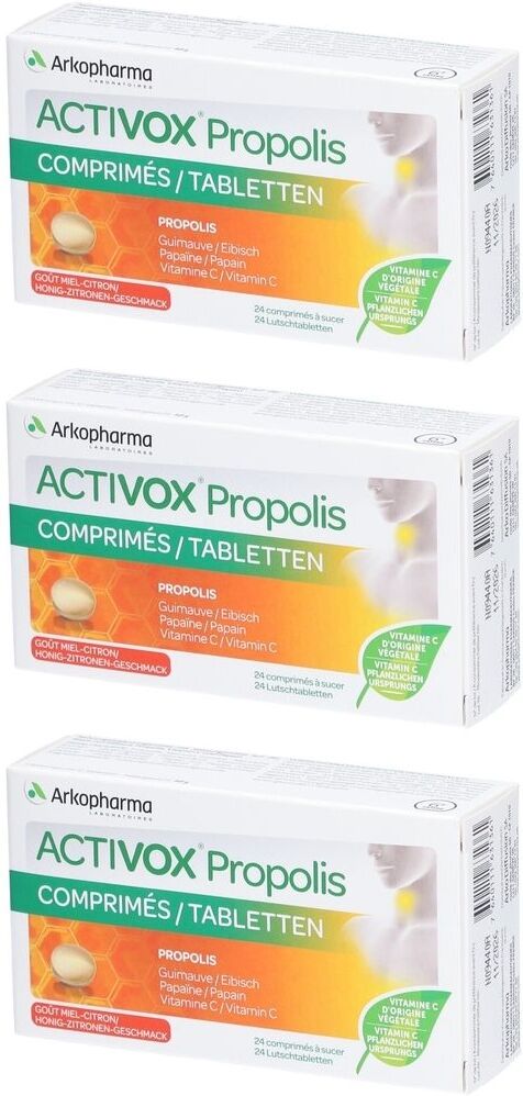 Arkopharma Activox Propolis Honig-Zitronen Lutschtabl 24 Stk x3 3x24 St Filmdragees