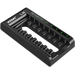 Xtar Akku-Ladegerät für AAA/AA: Li-Ion/NiMH, 8 Schacht Universal Charger (1 Stk., AA, AAA), Akku Ladegerät