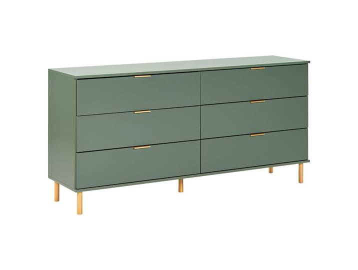 KOMMODE mit 6 Schubladen Grün Walpole