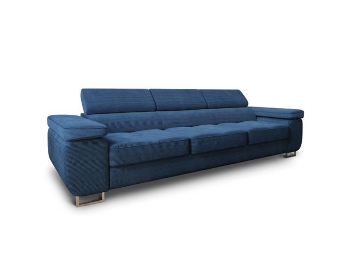 BETTSOFA MOSINE Blau Kordstoff mit Schlaffunktion