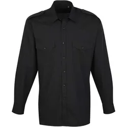 Premier Workwear Herren Piloten Hemd langarm PR210 black 38 (15)