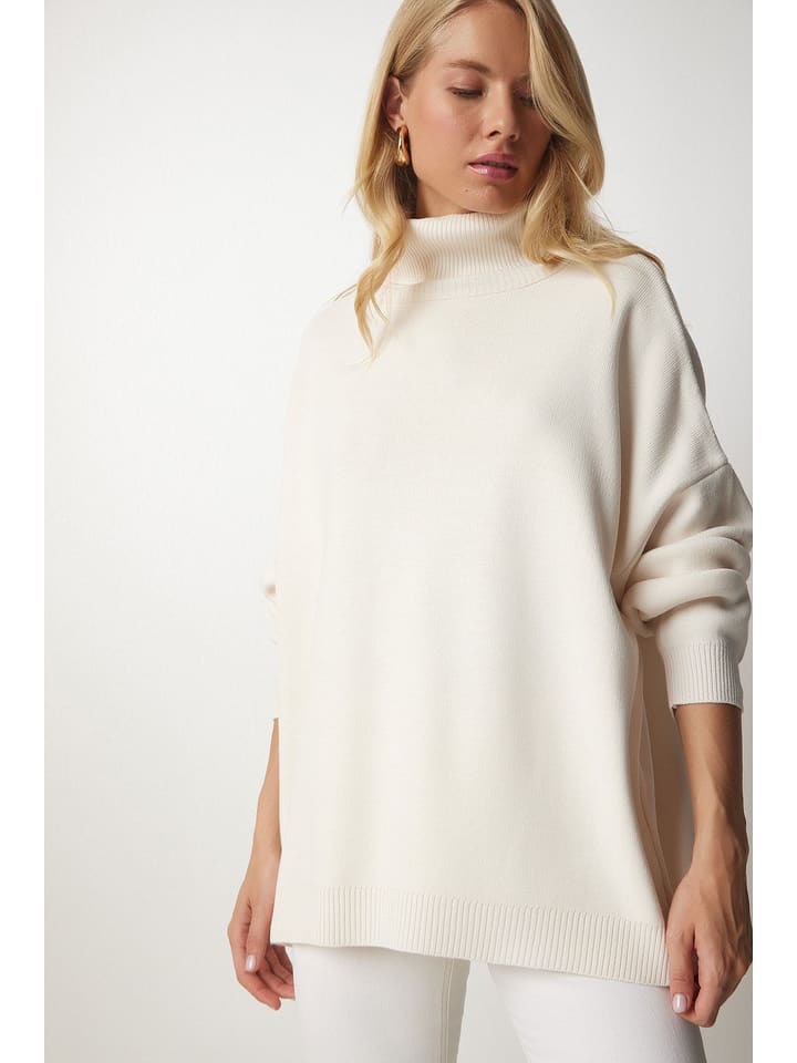 Happiness Istanbul Rollkragenpullover in Creme - onesize