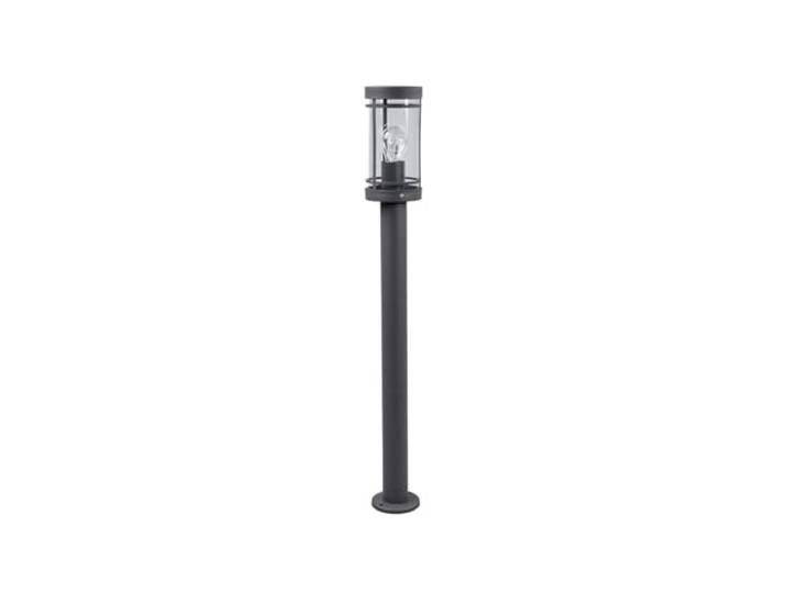 Lindby Luminaire extérieur Djori (Moderne) en Gris Inox (1 lampe\,à E27)\, Borne lumineuse luminaire pour socle