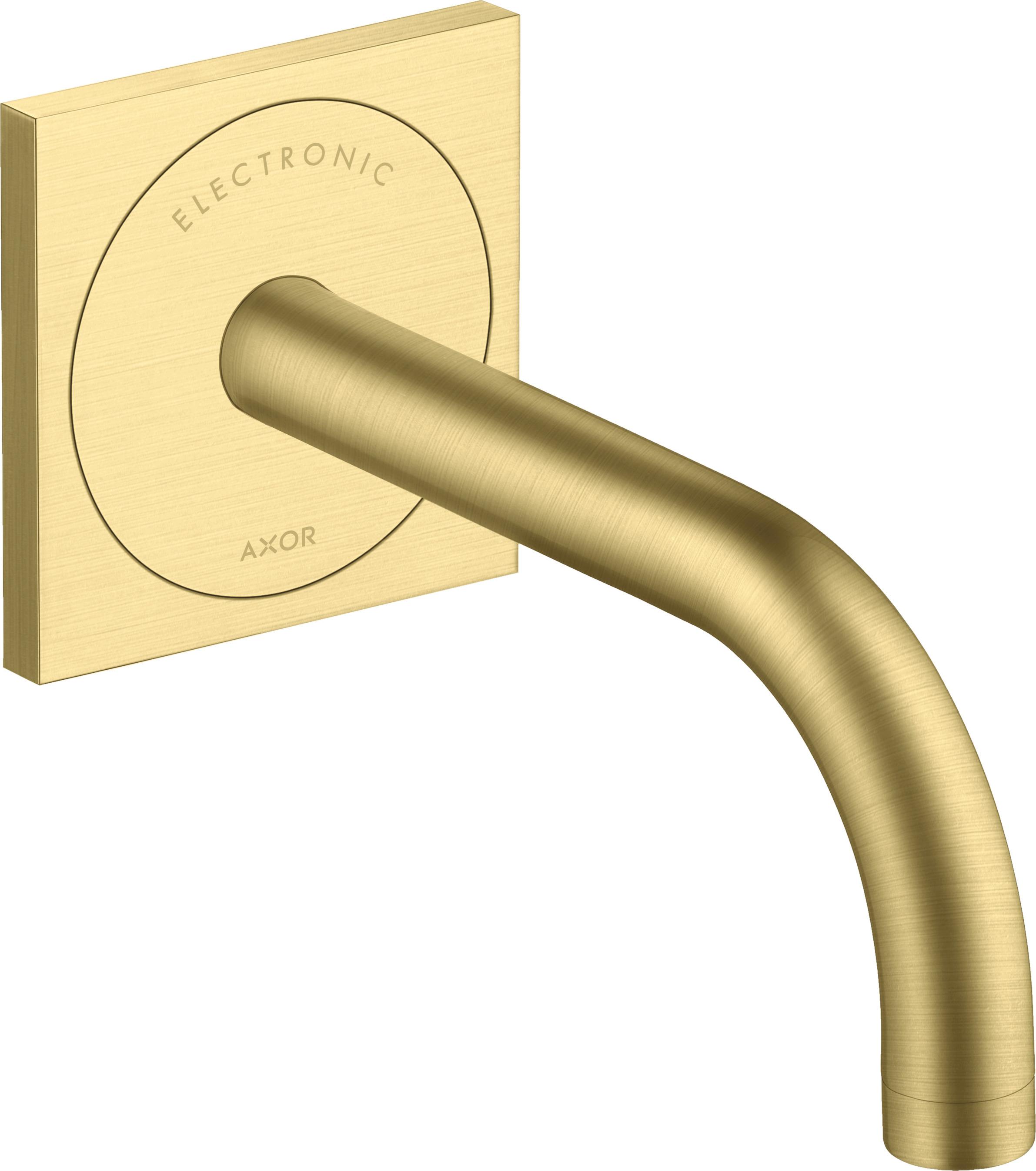 hansgrohe Elektronischer Waschtischmischer Axor Uno UP, Ausladung 165mm, brushed brass