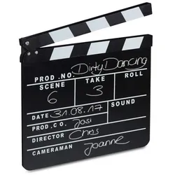Relaxdays Filmklappe schwarz Weiß,Schwarz