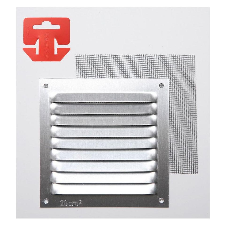 Fepre Vent cover with insect screen aluminium 0.6 natural colour 100x100mm (g) (34784870)