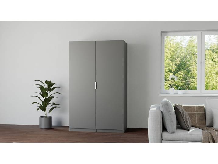 Schmaler Kleiderschrank fürs Schlafzimmer Premium Dekore Basaltgrau