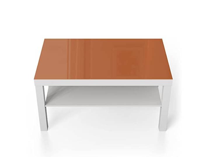 DEQORI Glastisch weiß groß 90x50 cm Unifarben - Terrakotta ausgefallener Beistelltisch aus Glas Hochglanz Couchtisch fürs Wohnzimmer moderner Couch Tisch mit Design