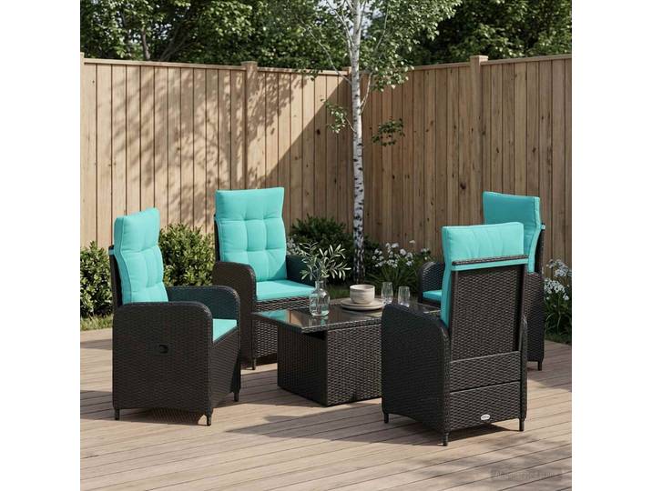 vidaXL Outdoortisch-Set 5 stk. Poly-Rattan