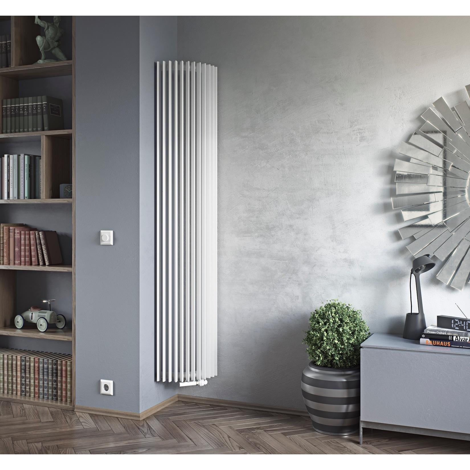 Ximax Raumheizkörper Triton-E 1800 mm x 340 mm 850 Watt Mittenanschluss Weiß RAL 9003